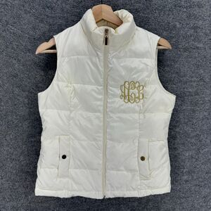 Charter Club Puffer Vest Women PM Petite Beige Full Zip Sleeveless Lined Pockets